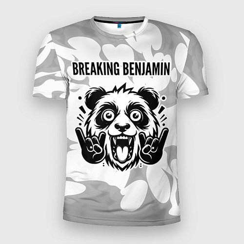 Мужская спорт-футболка Breaking Benjamin рок панда на светлом фоне / 3D-принт – фото 1