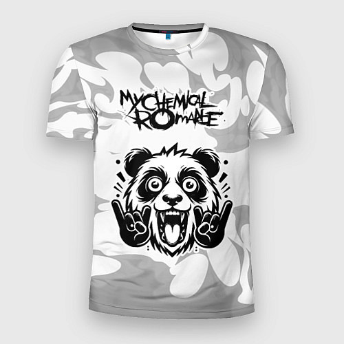 Мужская спорт-футболка My Chemical Romance рок панда на светлом фоне / 3D-принт – фото 1