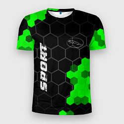 Футболка спортивная мужская Jaguar green sport hexagon, цвет: 3D-принт
