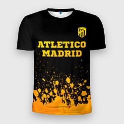 Мужская спорт-футболка Atletico Madrid - gold gradient посередине