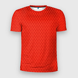 Футболка спортивная мужская Сочный красный паттерн сетка, цвет: 3D-принт