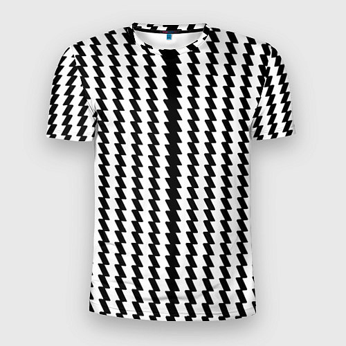 Мужская спорт-футболка Чёрно-белые вертикальные полосы / 3D-принт – фото 1