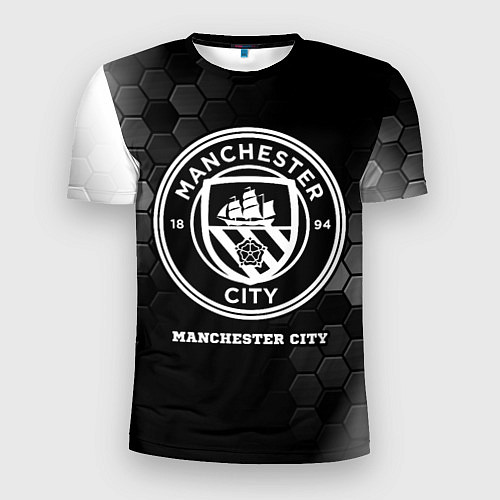 Мужская спорт-футболка Manchester City sport на темном фоне / 3D-принт – фото 1