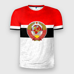 Мужская спорт-футболка Герб СССР - ретро цвета
