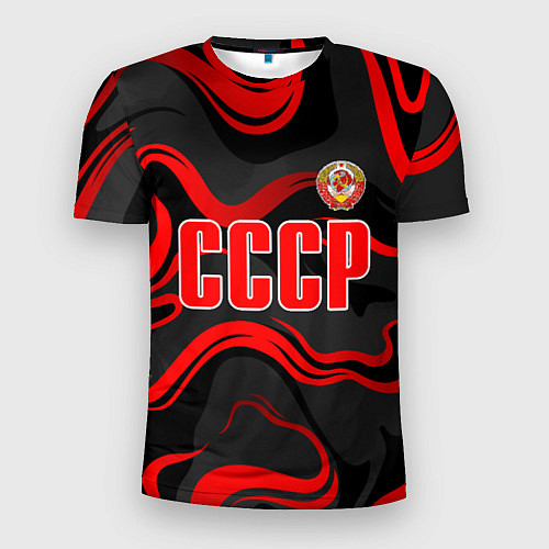 Мужская спорт-футболка СССР - red stripes / 3D-принт – фото 1