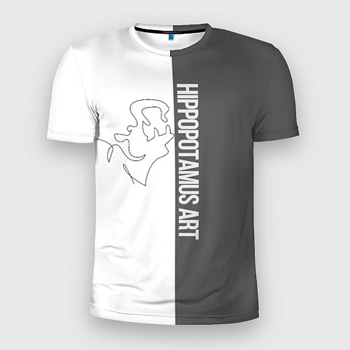 Мужская спорт-футболка Hippopotamus art / 3D-принт – фото 1