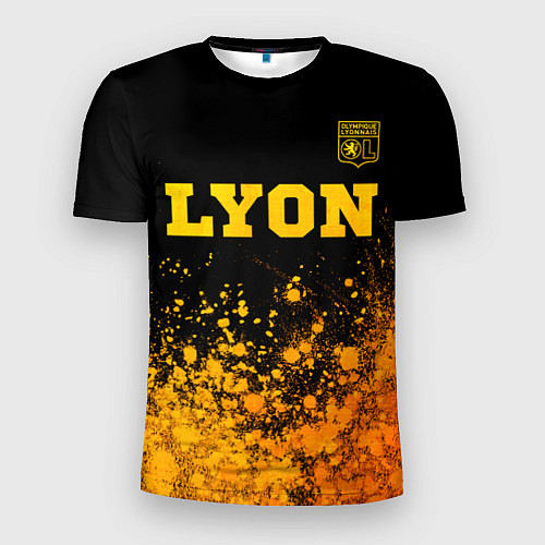 Мужская спорт-футболка Lyon - gold gradient посередине / 3D-принт – фото 1