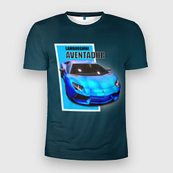 Мужская спорт-футболка Спортивная итальянская машина Lamborghini Aventado