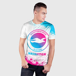 Футболка спортивная мужская Brighton neon gradient style, цвет: 3D-принт — фото 2