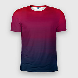 Футболка спортивная мужская Сумерки градиент от красного к синему, цвет: 3D-принт