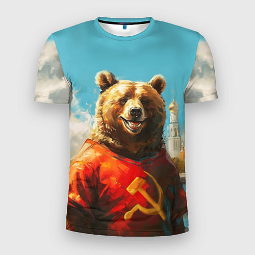 Мужская спорт-футболка Медведь с гербом СССР / 3D-принт – фото 1