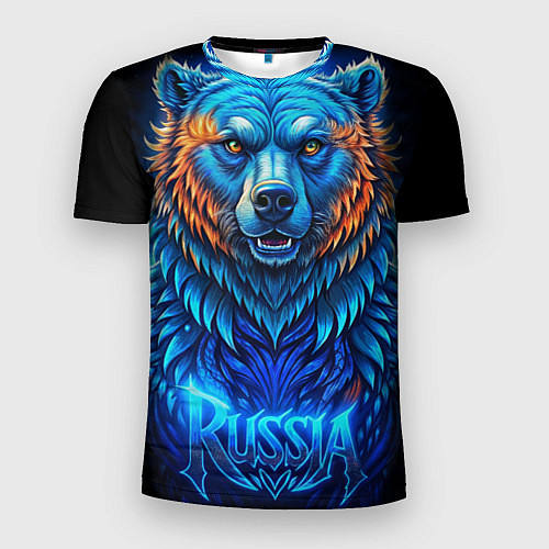 Мужская спорт-футболка Ледяной русский медведь / 3D-принт – фото 1