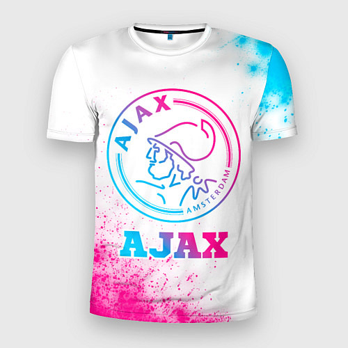Мужская спорт-футболка Ajax neon gradient style / 3D-принт – фото 1