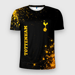 Мужская спорт-футболка Tottenham - gold gradient вертикально