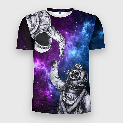 Мужская спорт-футболка Сотворение космонавт и водолаз / 3D-принт – фото 1