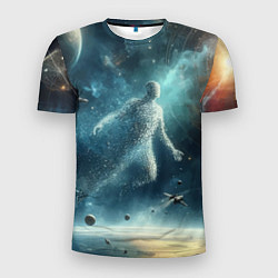 Мужская спорт-футболка Человек и космос - нейросеть