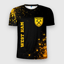 Мужская спорт-футболка West Ham - gold gradient вертикально