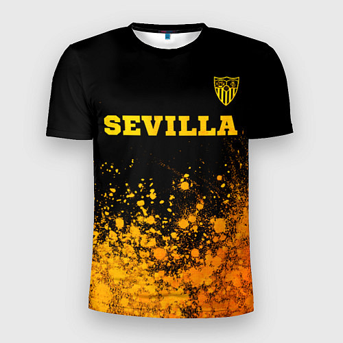 Мужская спорт-футболка Sevilla - gold gradient посередине / 3D-принт – фото 1