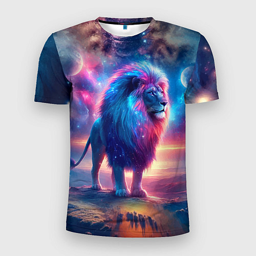Мужская спорт-футболка Space lion - ai art fantasy / 3D-принт – фото 1