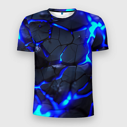 Мужская спорт-футболка Синее ледяное свечение / 3D-принт – фото 1