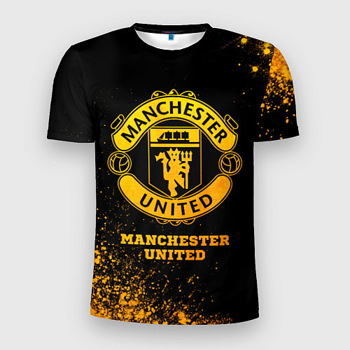Мужская спорт-футболка Manchester United - gold gradient / 3D-принт – фото 1