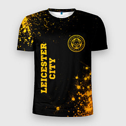 Футболка спортивная мужская Leicester City - gold gradient вертикально, цвет: 3D-принт