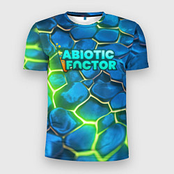 Мужская спорт-футболка Abiotic Factor logo bright neon