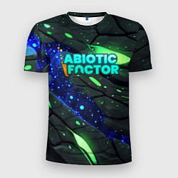 Мужская спорт-футболка Abiotic Factor logo bright neon