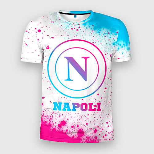Мужская спорт-футболка Napoli neon gradient style / 3D-принт – фото 1