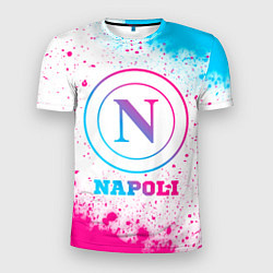 Мужская спорт-футболка Napoli neon gradient style