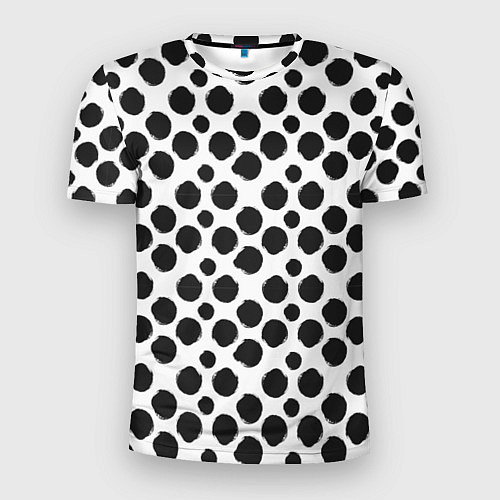 Мужская спорт-футболка Гороховый тренд черный на белом фоне / 3D-принт – фото 1