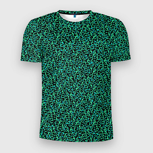 Мужская спорт-футболка Пёстрый чёрно-сине-зелёный / 3D-принт – фото 1
