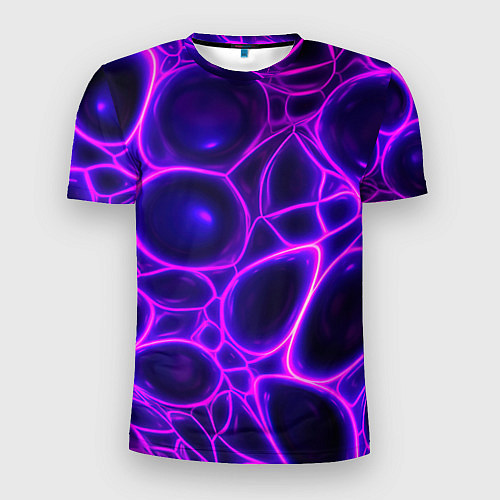 Мужская спорт-футболка Фиолетовы неоновые соты / 3D-принт – фото 1