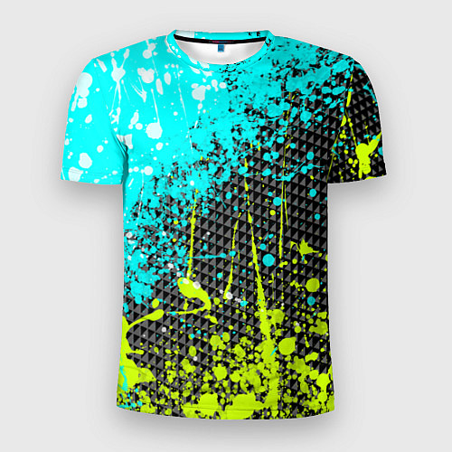 Мужская спорт-футболка Брызги красок с геометрией / 3D-принт – фото 1