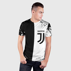 Футболка спортивная мужская Juventus краски текстура спорт, цвет: 3D-принт — фото 2