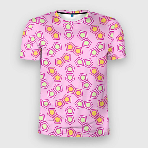 Мужская спорт-футболка Мозаика на розовом / 3D-принт – фото 1