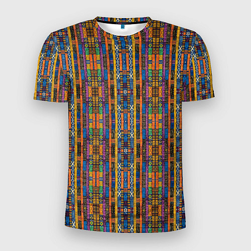 Мужская спорт-футболка Полоски африканские яркие / 3D-принт – фото 1