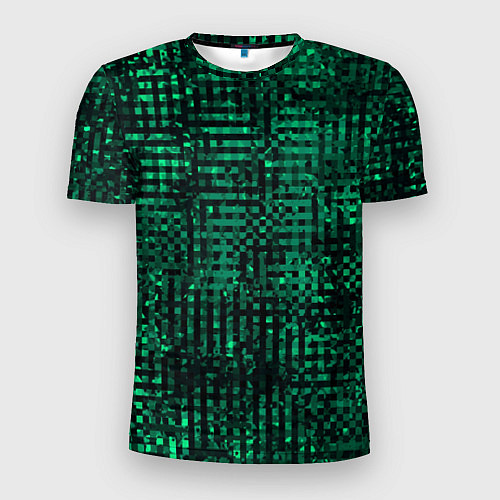 Мужская спорт-футболка Чёрно-зелёный абстрактный / 3D-принт – фото 1