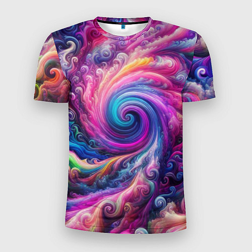 Мужская спорт-футболка Абстракция, водоворот из ярких красок / 3D-принт – фото 1
