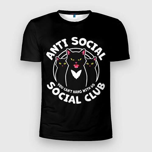 Мужская спорт-футболка Антисоциальные кошки / 3D-принт – фото 1