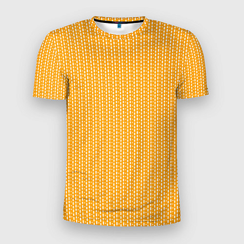 Мужская спорт-футболка Жёлтый в маленькие белые полосочки / 3D-принт – фото 1