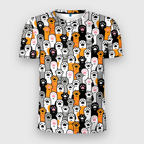 Мужская спорт-футболка Кошачьи лапы / 3D-принт – фото 1