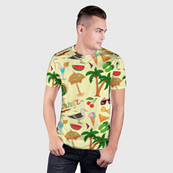 Футболка спортивная мужская Летний отпускной паттерн, цвет: 3D-принт — фото 2