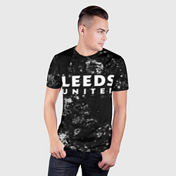 Футболка спортивная мужская Leeds United black ice, цвет: 3D-принт — фото 2