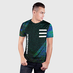 Футболка спортивная мужская OneRepublic glitch blue, цвет: 3D-принт — фото 2
