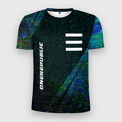 Мужская спорт-футболка OneRepublic glitch blue