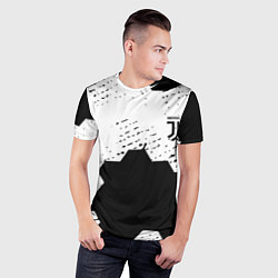 Футболка спортивная мужская Juventus hexagon black sport, цвет: 3D-принт — фото 2
