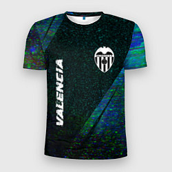 Мужская спорт-футболка Valencia glitch blue