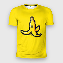 Мужская спорт-футболка Пиксельная кожура банана