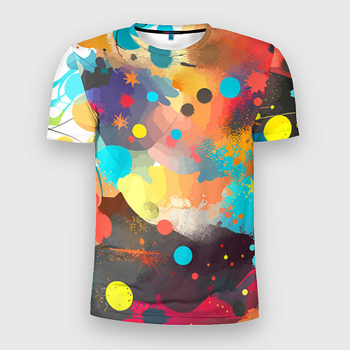 Мужская спорт-футболка Акварельная абстракция - нейросеть / 3D-принт – фото 1